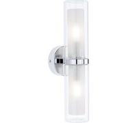 Paulmann 71077 Appliques Selection Bathroom Luena IP44 E14 230V max. 2x20W gradable Chrome, Verre luminaire de salle de bain lampe de bain 2 flammes