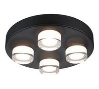 Selection Bathroom Mur et Plafonnier Kame IP44 3000K 4x500lm 230V 4x4,2W Noir signal Noir G