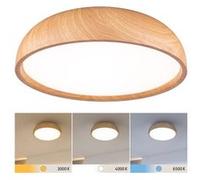 Selection Bathroom Plafonnier LED Oka IP44 White Switch 950lm 230V 24W Esthétique bois Esthétique bois