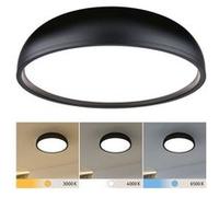 Paulmann Plafonnier LED Oka 71084 IP44 950 lm 24W 230V Noir mat avec interrupteur blanc