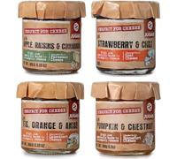 Sélection de Confitures Variées - Saveurs Uniques : Potiron & Châtaigne, Figue Orange & Anis, Fraise & Piment, Pomme Raisin & Cannelle. Parfaites pour Accompagner le Fromage - Lot de 4 pots de 180g.