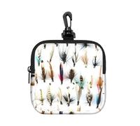 Sélection de Mouches Traditionnelles pour la pêche à la Truite (Cotari),Pochette de Rangement carrée à Fermeture éclair, Porte-Monnaie en néoprène, Petit Portefeuille, Pochette à Monnaie