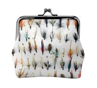 Sélection de Mouches Traditionnelles pour la pêche à la Truite (Cotari),Porte-Monnaie en Cuir PU, Petit Portefeuille, Pochette à Monnaie avec Fermoir Baiser