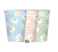 Sélection de papeterie Varzi depuis 1956 verres en papier Mix Marguerite 200 cc 6 pièces