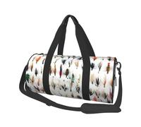 Sélection de Poissons Blancs de Mouches de pêche à la Truite Traditionnelles, Sac de Voyage de Grande capacité, Sac à Main Rond, Sac de Voyage de Sport, fourre-Tout, Sac de Fitness
