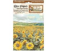 Selection Lot de 8 fonds de papier de riz A6 - Motif tournesol