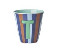 Sélection Papeterie Varzi Depuis 1956 Rice Verre Mélamine Lettre T Rayures Bleu Et Brun