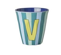Sélection Papeterie Varzi Depuis 1956 Rice Verre Mélamine Lettre V Rayures Bleu Et Vert