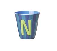 Sélection Papeterie Varzi Depuis 1956 Riz Verre Mélamine Lettre N Rayures Bleu Et Vert