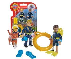 Sélection : Simba - Ensemble de figurines Sam le pompier - Lot de 2 avec animal - Série 4 - Figurine d'action Norman Steele Penny (Penny, Jodie, Lion)