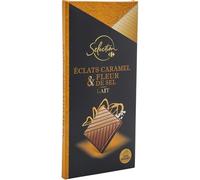 SELECTION - Tablette de Chocolat Lait Caramel Fleur de Sel CARREFOUR | Savoureux et onctueux | Idéal pour les moments gourmands | la tablette de 100g | LOT DE 4
