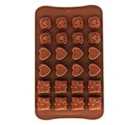 Selecto Bake 24 cavités silicone praline formes, moules à chocolat, moules en silicone, glace moules, formes de savon en silicone pâtisserie formes coeurs, cœurs, roses, fleurs, cadeaux formes