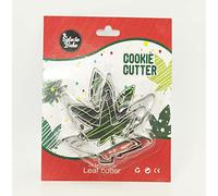 Selecto Bake 3 Pcs Ensemble d’emporte pièces de feuille de marijuana Emporte pièces à biscuit fondant Outils de cuisson pour la fabrication de modèles de biscuits, gâteaux et chocolats