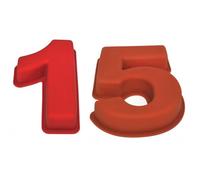 Selecto Bake Grand moule à gâteau en silicone en forme de chiffre 15 ou 51 pour 15ème anniversaire de mariage 1 5