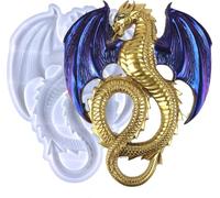 Selecto Bake Grand moule en silicone 3D en forme de dragon en forme d'animal - Moules en résine époxy pour décoration murale, porte, loisirs créatifs pour décoration de maison, ornements