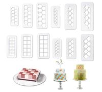 Selecto Bake Lot de 12 emporte-pièces géométriques en forme d'écailles de poisson - 4 tailles - Pour décoration de biscuits et biscuits - Outil de décoration pour carrés, hexagonaux