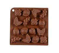 Selecto Bake Lot de 16 moules en silicone en forme d'insectes, 1 mini papillon, escargot, coccinelle, abeille, insecte, chocolat, bonbons, savon, crayon, cire, glaçons
