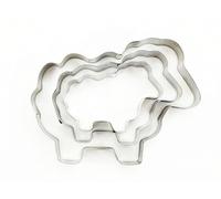 Selecto Bake Lot de 3 emporte-pièces en acier inoxydable avec motif moutons de la ferme
