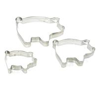 Selecto Bake Lot de 3 emporte-pièces en acier inoxydable en forme de cochon de ferme pour biscuits, emporte-pièces pour sandwich, moule à gâteau fondant, presse à biscuits