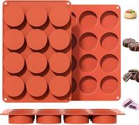 Selecto Bake Lot de 3 moules cylindriques en silicone à 12 cavités pour faire du savon, du chocolat, des bougies et de la gelée Marron