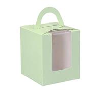 Selecto Bake Lot de 6 boîtes à cupcakes en papier portables individuelles avec fenêtre et poignée pour boîtes à bonbons de mariage (vert)