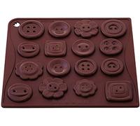 Selecto Bake Moule à chocolat en silicone 16 boutons moule à gâteau au chocolat de forme mignonne fait maison, accessoires de cuisson au chocolat, outil de cuisson, marron