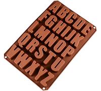 Selecto Bake Moule à chocolat en silicone avec 26 cavités Motif alphabet 26 lettres de l'alphabet A-Z Rose Moule à glaçons en silicone pour gâteaux, biscuits, chocolat