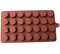 Selecto Bake Moule à chocolat en silicone, marron, pour fondant, gâteau, glaçage, chocolat, glaçage, glaçons, cochons, émoji, emoticon DIY moules à chocolat