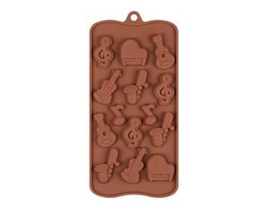Selecto Bake Moule à chocolat en silicone pour instrument de musique, basse, guitare, piano, saxophone, bonbons, mini savon, crayon, moule à glaçons
