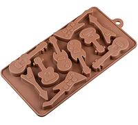Selecto Bake Moule à Chocolat Forme de Divers Musique Guitare 10 Cavités Moules en Silicone pour Bonbon Glace Petit Savon Décoration de Gateau