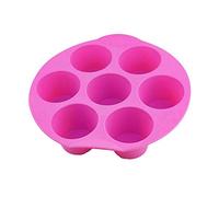 Selecto Bake Moule à muffins antiadhésif en silicone, 7 moules, moule à pudding (rose), moule en silicone pour chocolat, gâteaux, gelées, desserts, glaces et sucre