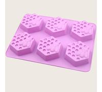Selecto Bake Moule à savon en silicone 6 cavités en nid d'abeille 3D en forme de ruche pour la fabrication de savon fait à la main, moules à savon en silicone faits à la main pour la fabrication