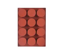 Selecto Bake Moule cylindrique en silicone, 12 cavités rondes pour gâteau, savon, chocolat, bombe de bain, cheesecake, mini gâteau au chocolat