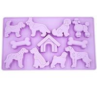 Selecto Bake Moule en silicone à 11 cavités en forme de chien, moule à biscuits au chocolat, moule en silicone antiadhésif réutilisable pour gâteaux, bonbons, gelées, glaçons