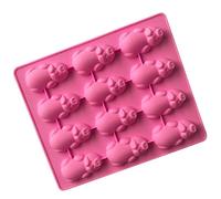 Selecto Bake Moule en silicone à 12 cavités en forme de cochon paresseux, 12 petits cochons dans une couverture, moules de cuisson en silicone, moule à gâteau en forme de cochon rose mignon
