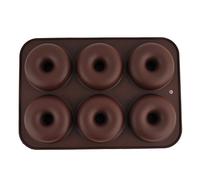 Selecto Bake Moules à beignets en silicone, grand moule à beignets en silicone antiadhésif à 6 cavités, plateau à beignets, moule à beignets, bagel, moule à muffins, cupcakes, biscuits, beignets