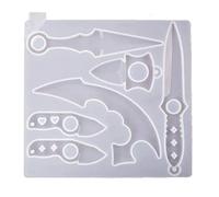Selecto Bake Moules en résine pour poignards, moules en résine de silicone avec 6 formes différentes d'épées, moules époxy pour couteaux Athame pour porte-clés, cosplay et arts décoratifs