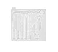 Selecto Bake Moules en résine pour poignards, moules en résine de silicone avec 8 formes différentes d'épées, moules époxy pour couteaux Athame pour porte-clés, cosplay et arts décoratifs