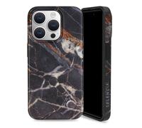 Selencia Aurora Coque Fashion pour Apple iPhone 15 Pro - Onyx Black Marble