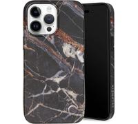 Selencia Aurora Fashion Backcover pour iPhone 14 Pro Max - Noir Onyx Marbre