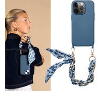 Selencia Backcover avec dragonne de luxe pour iPhone 14 Pro - Bleu