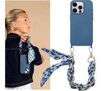 Selencia Selencia Coque avec dragonne de luxe iPhone 15 Pro Bleu Bleu