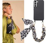 Selencia Coque avec dragonne de luxe pour Samsung Galaxy S22 - Noir