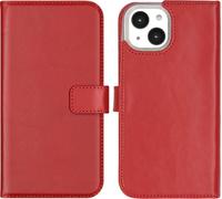 Selencia Bibliothèque en cuir véritable pour iPhone 14 - Rouge