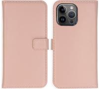 Selencia Bibliothèque en cuir véritable pour iPhone 15 Pro Max - Rose Poussière