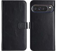 Selencia Bibliothèque en cuir véritable pour le Google Pixel 9 Pro XL - Noir