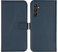 Selencia Bibliothèque en cuir véritable pour le Samsung Galaxy A34 (5G) - Bleu