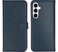 Selencia Bibliothèque en cuir véritable pour le Samsung Galaxy A35 - Bleu foncé
