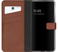 Selencia Bibliothèque en cuir véritable pour le Samsung Galaxy S21 Plus - Marron clair