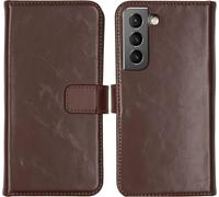 Selencia Bibliothèque en cuir véritable pour le Samsung Galaxy S22 - Marron